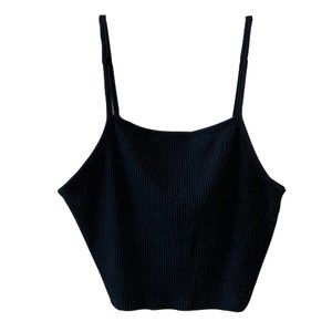 Ribbed Black Crop Top